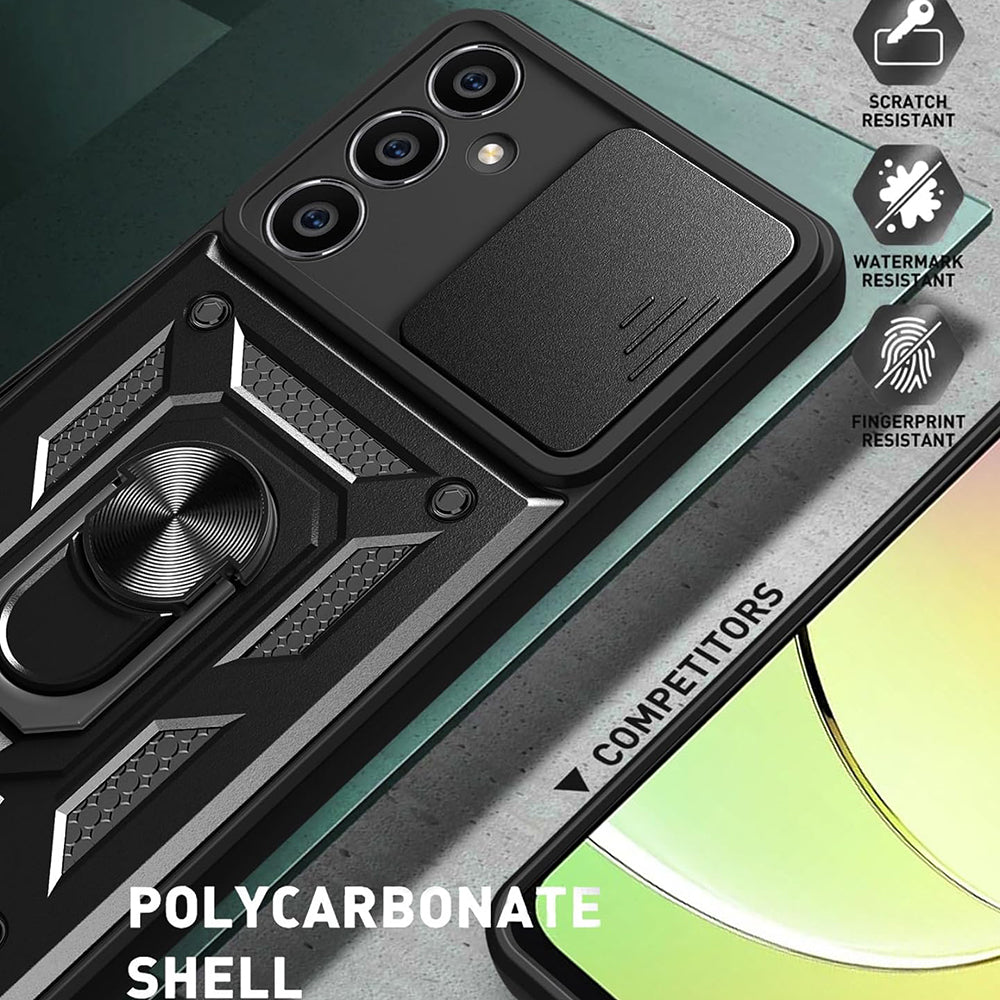 Custodia per Samsung Galaxy S23 FE S711, Techsuit, CamShield, Nera