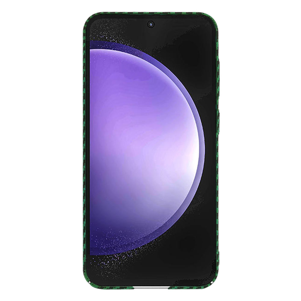 Custodia per Samsung Galaxy S23 FE S711, Techsuit, Carbonite FiberShell, Verde