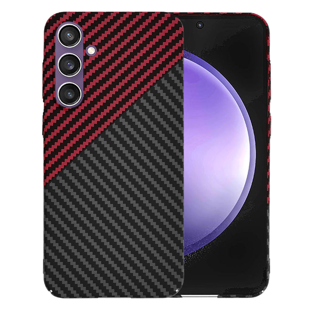 Custodia per Samsung Galaxy S23 FE S711, Techsuit, Carbonite FiberShell, Nero Rosso