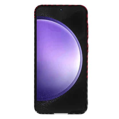Custodia per Samsung Galaxy S23 FE S711, Techsuit, Carbonite FiberShell, Nero Rosso