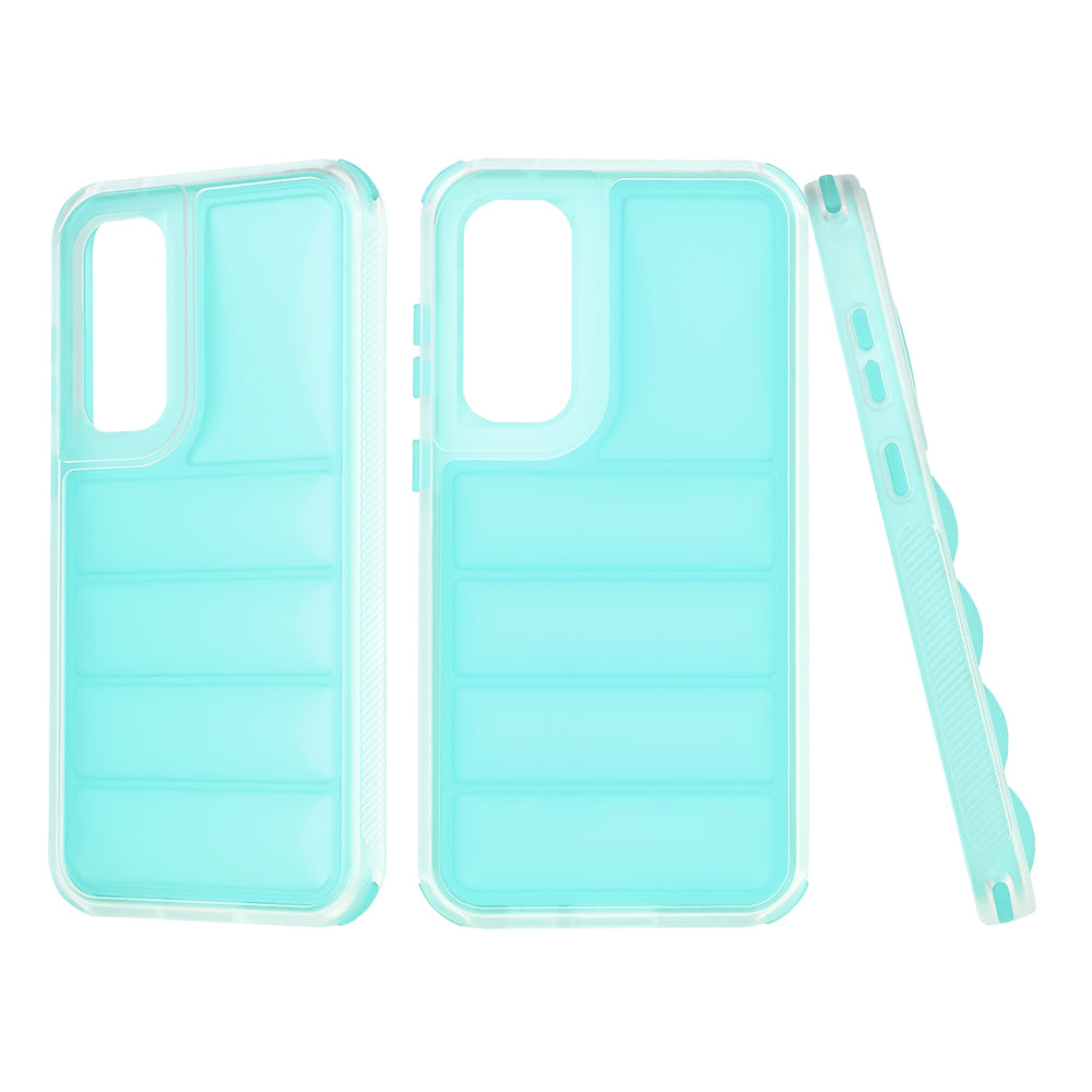 Custodia per Samsung Galaxy S23 FE S711, Techsuit, Wave Shield, Turchese
