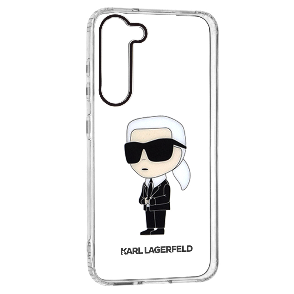 Custodia per Samsung Galaxy S23+ S916, Karl Lagerfeld, Ikonik Karl, Trasparente