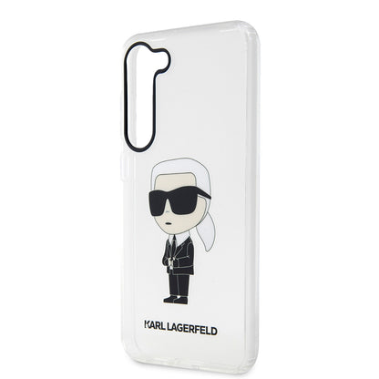 Custodia per Samsung Galaxy S23+ S916, Karl Lagerfeld, Ikonik Karl, Trasparente