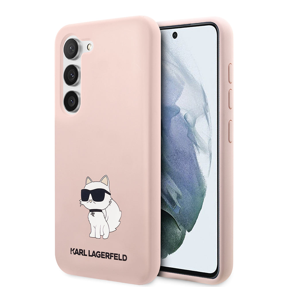Housse pour Samsung Galaxy S23+ S916, Karl Lagerfeld, Silicone Choupette, Rose