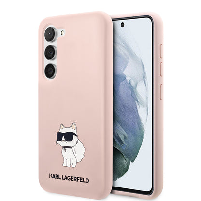 Housse pour Samsung Galaxy S23+ S916, Karl Lagerfeld, Silicone Choupette, Rose