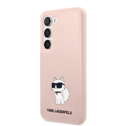 Housse pour Samsung Galaxy S23+ S916, Karl Lagerfeld, Silicone Choupette, Rose