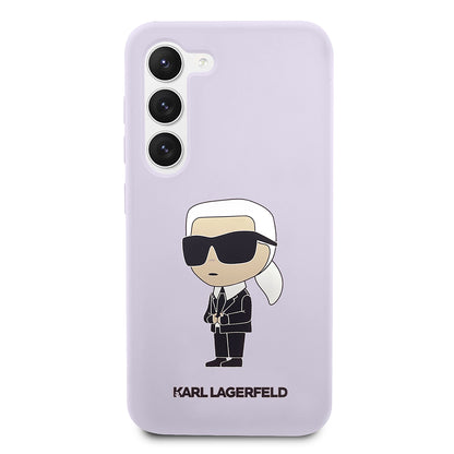 Hülle für Samsung Galaxy S23+ S916, Karl Lagerfeld, Silicone Ikonik Karl, Lila