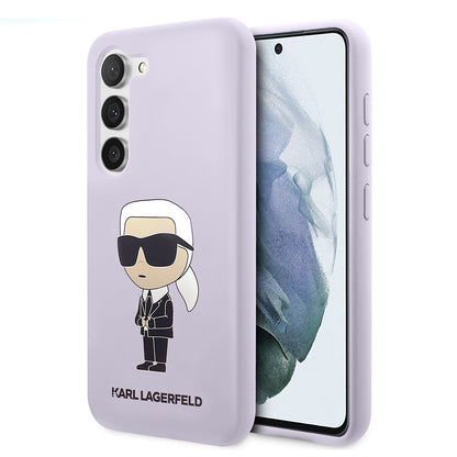 Hülle für Samsung Galaxy S23+ S916, Karl Lagerfeld, Silicone Ikonik Karl, Lila