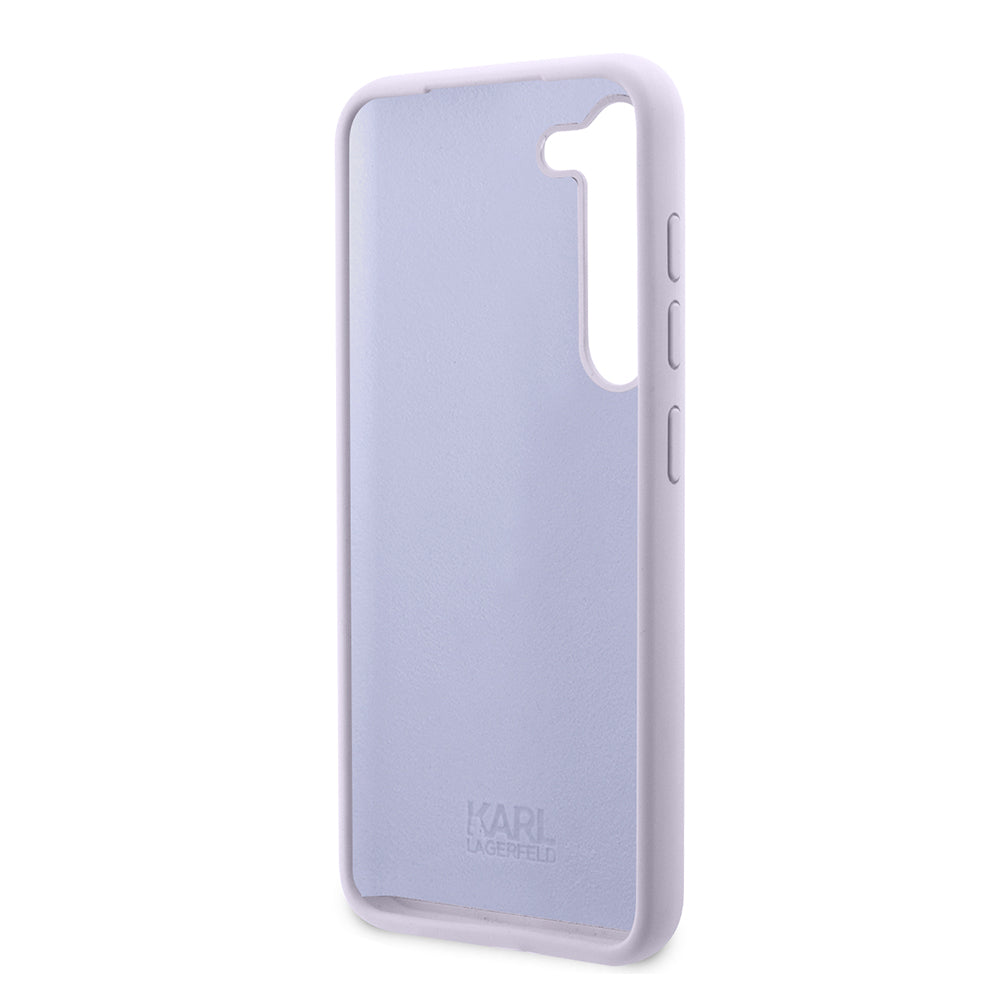 Hülle für Samsung Galaxy S23+ S916, Karl Lagerfeld, Silicone Ikonik Karl, Lila