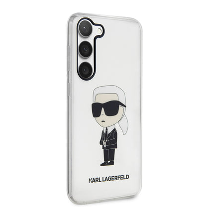 Étui pour Samsung Galaxy S23 S911, Karl Lagerfeld, Ikonik Karl, Transparent
