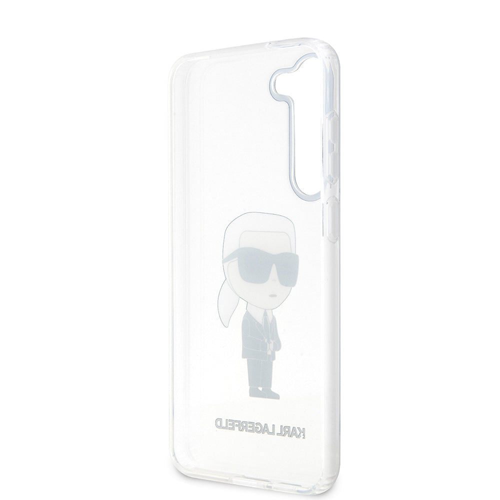 Étui pour Samsung Galaxy S23 S911, Karl Lagerfeld, Ikonik Karl, Transparent