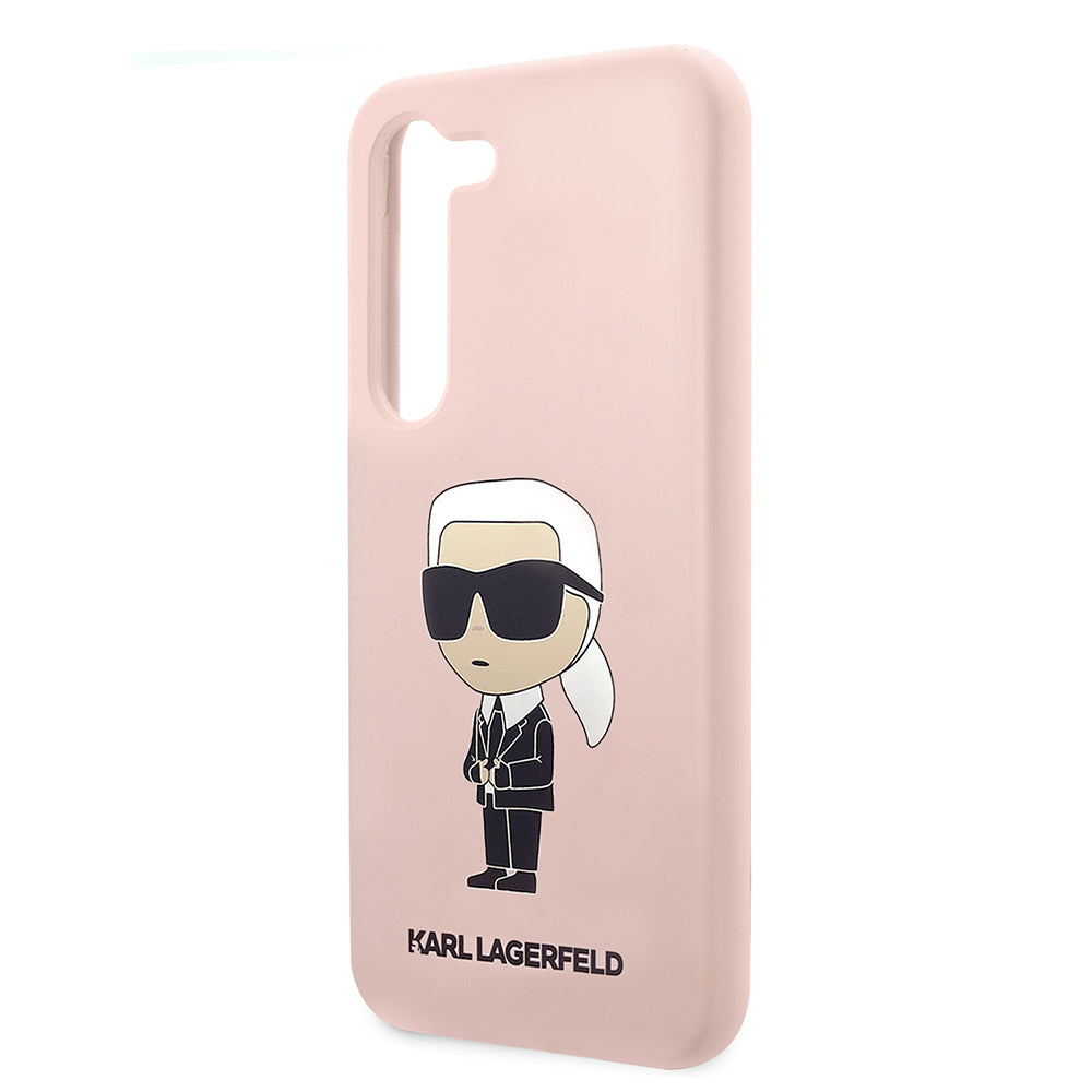 Case for Samsung Galaxy S23 S911, Karl Lagerfeld, Ikonik Karl Silicone, Pink