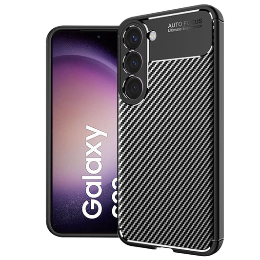 Coque pour Samsung Galaxy S23 S911, Techsuit, Fibre de carbone, Noire