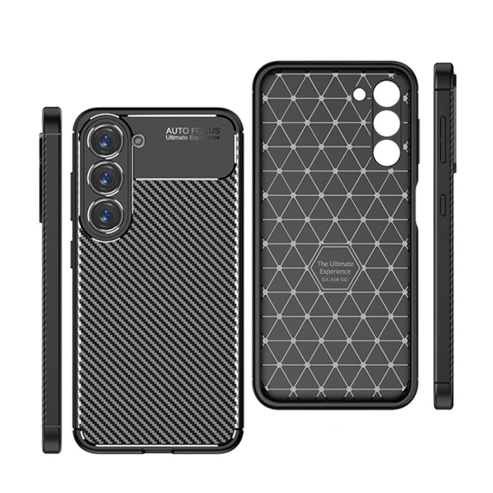 Hülle für Samsung Galaxy S23 S911, Techsuit, CarbonFiber, Schwarz