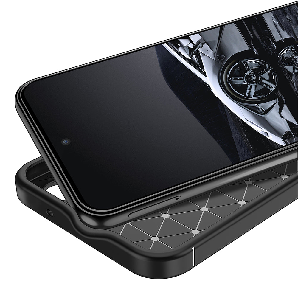 Hülle für Samsung Galaxy S23 S911, Techsuit, CarbonFiber, Schwarz