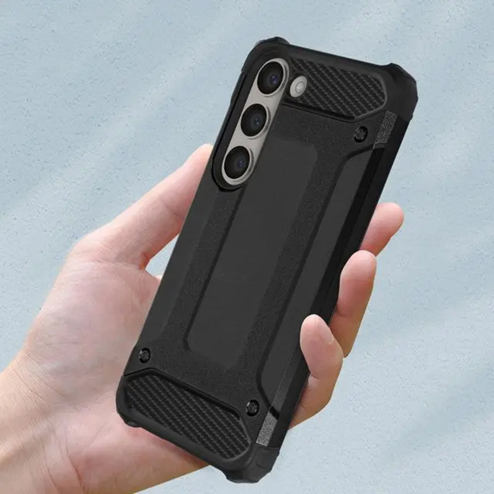 Custodia per Samsung Galaxy S23 S911, Techsuit, Hybrid Armor, Nera