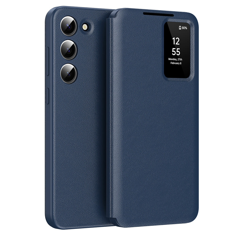 Custodia per Samsung Galaxy S23 S911, Techsuit, SmartView, Blu