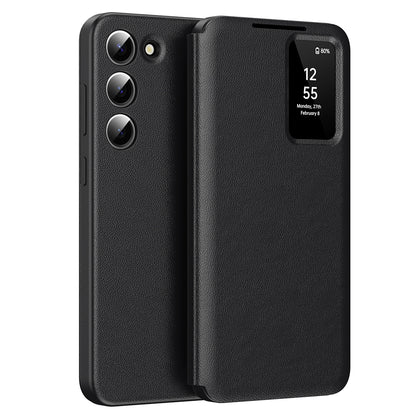 Custodia per Samsung Galaxy S23 S911, Techsuit, SmartView, Nera