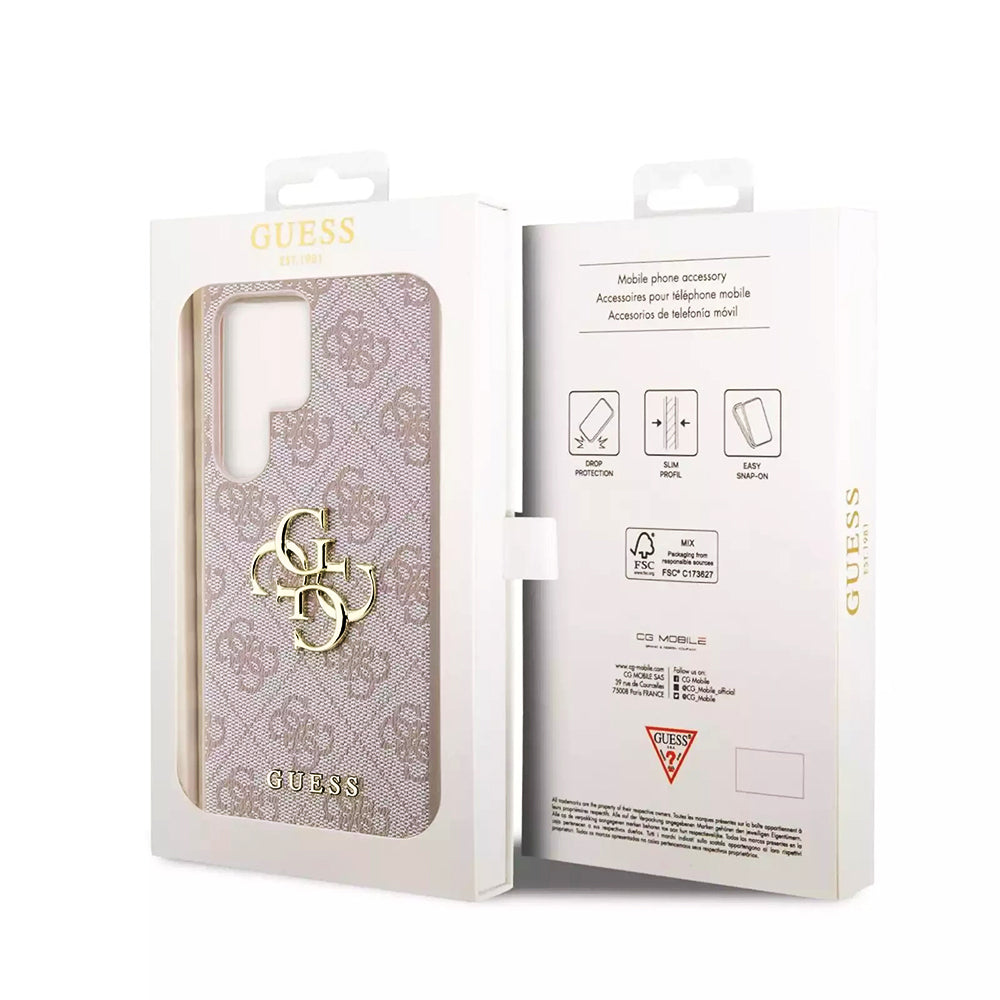 Case for Samsung Galaxy S23 Ultra S918, Guess, 4G Big Logo, Pink