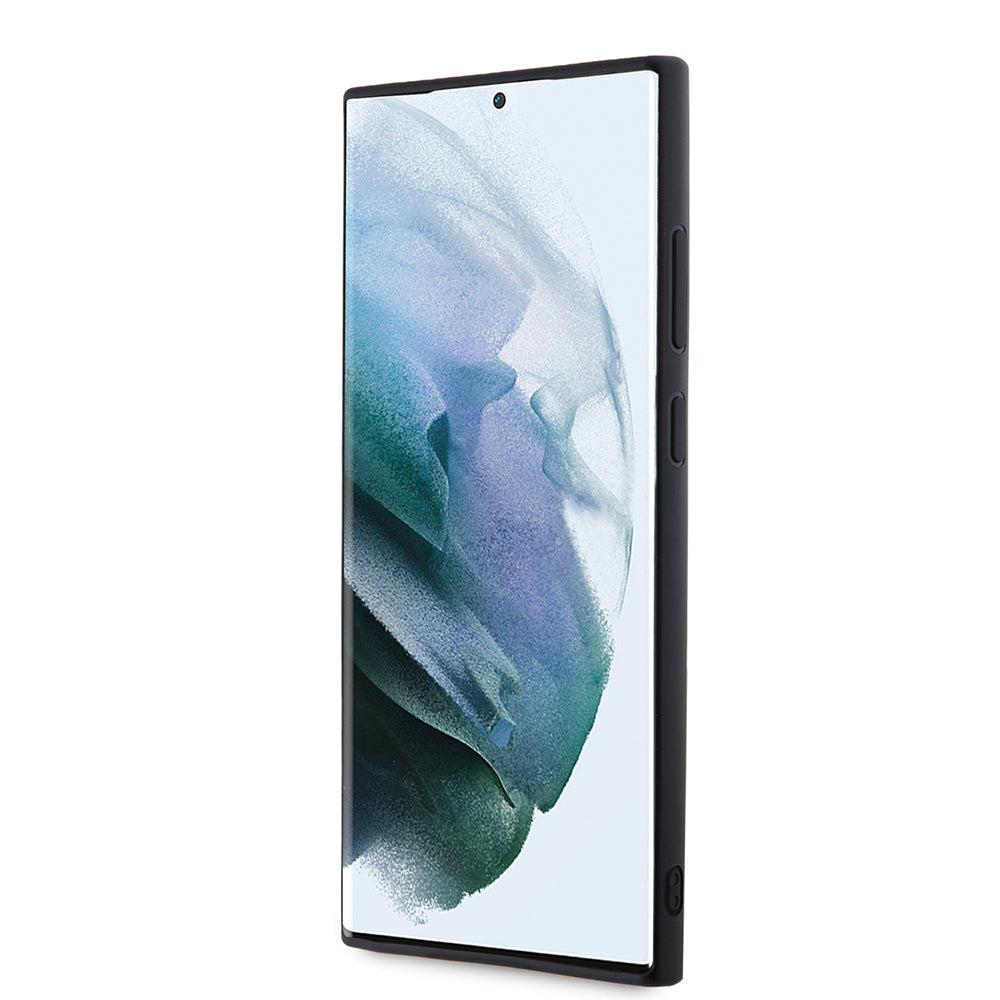 Étui pour Samsung Galaxy S23 Ultra S918, Karl Lagerfeld, Logo Pailleté en Caoutchouc 3D, Noir