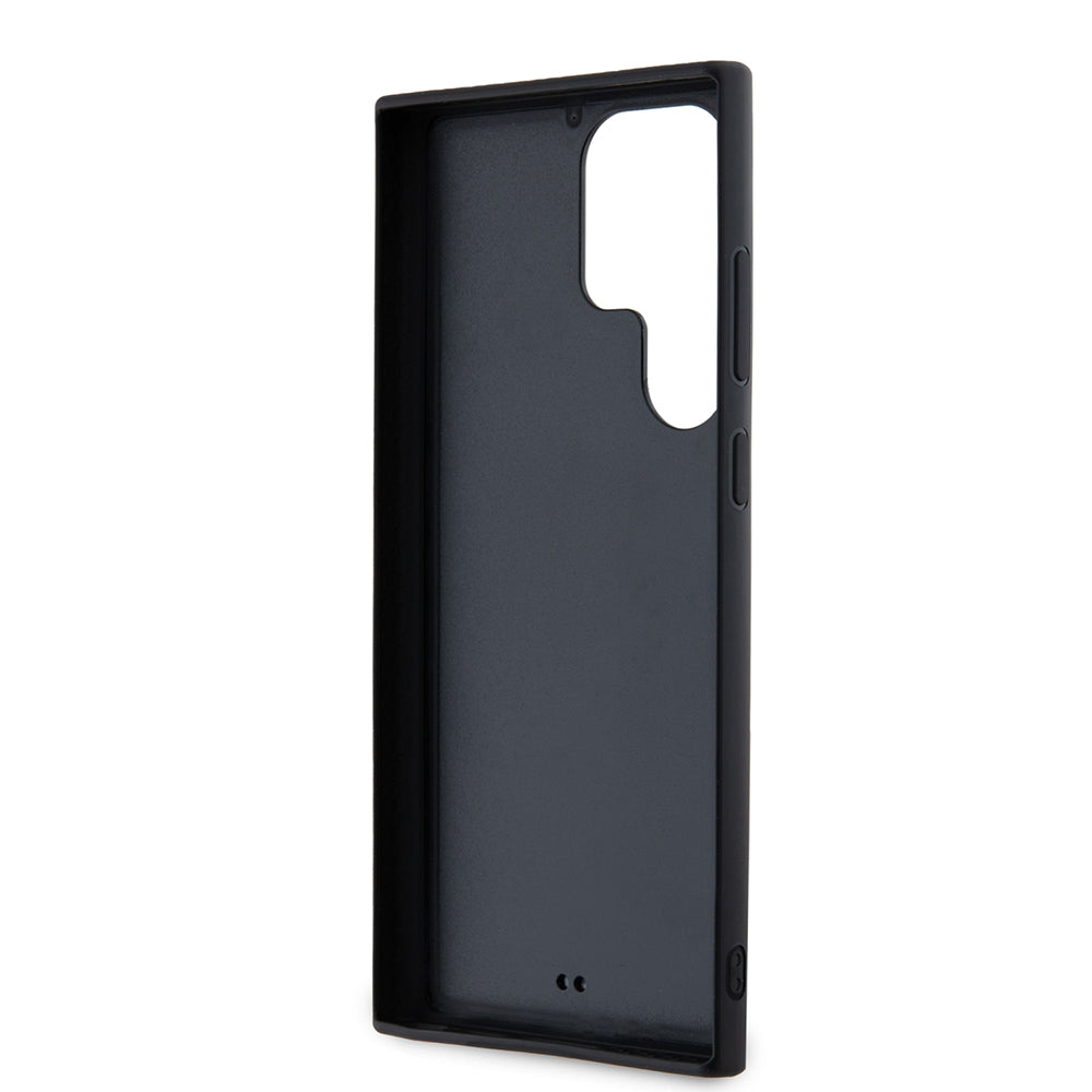 Étui pour Samsung Galaxy S23 Ultra S918, Karl Lagerfeld, Logo Pailleté en Caoutchouc 3D, Noir