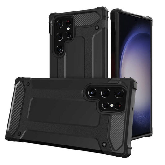 Coque pour Samsung Galaxy S23 Ultra S918, Techsuit, Hybrid Armor, Noire