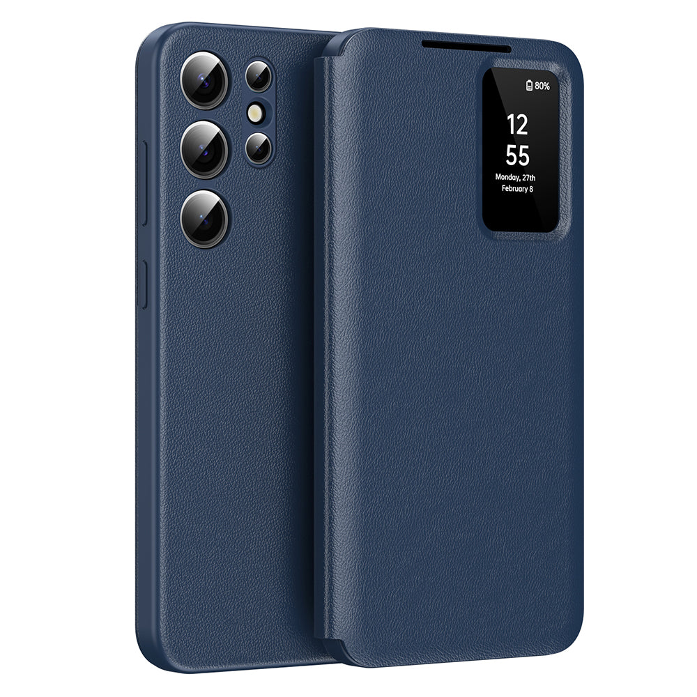 Custodia per Samsung Galaxy S23 Ultra S918, Techsuit, SmartView, Blu