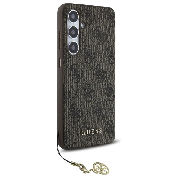 Custodia per Samsung Galaxy S24 FE S721, Guess, 4G Charm, Marrone