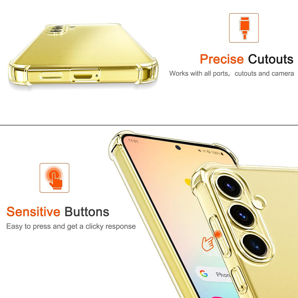 Custodia per Samsung Galaxy S24 FE S721, Techsuit, Shockproof Clear, Trasparente