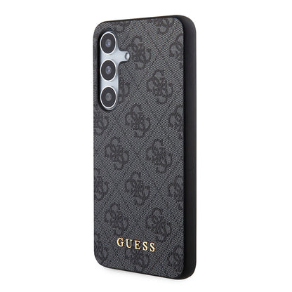 Custodia per Samsung Galaxy S24+ S926, Guess, 4G Metal Gold Logo, Nera