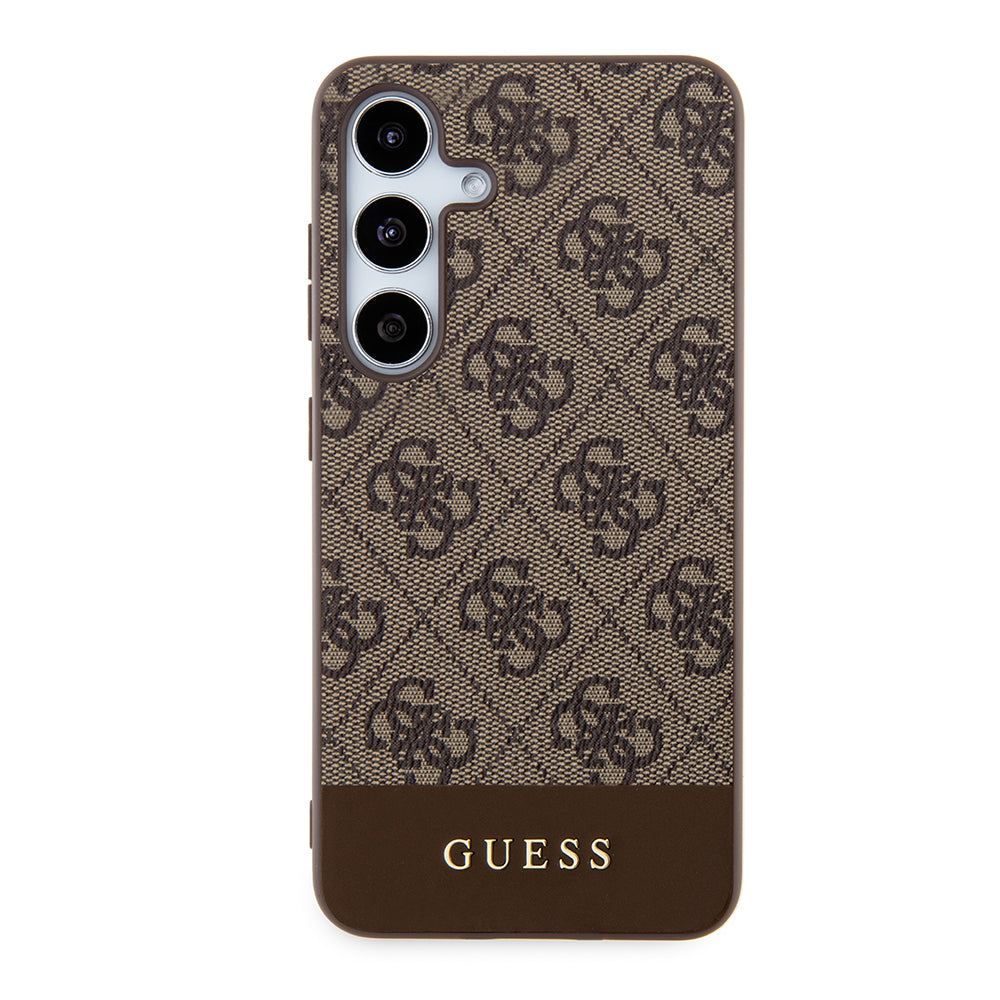 Custodia per Samsung Galaxy S24+ S926, Guess, 4G Stripe, Marrone