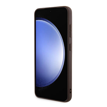 Custodia per Samsung Galaxy S24+ S926, Guess, 4G Stripe, Marrone