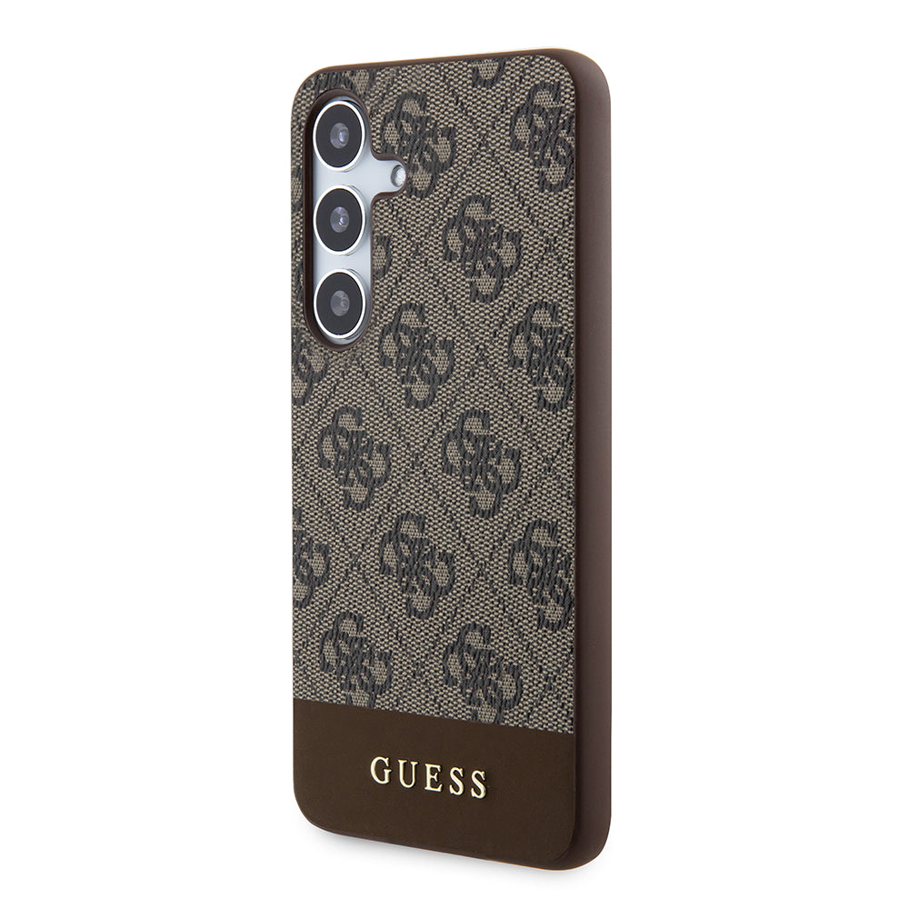 Custodia per Samsung Galaxy S24+ S926, Guess, 4G Stripe, Marrone