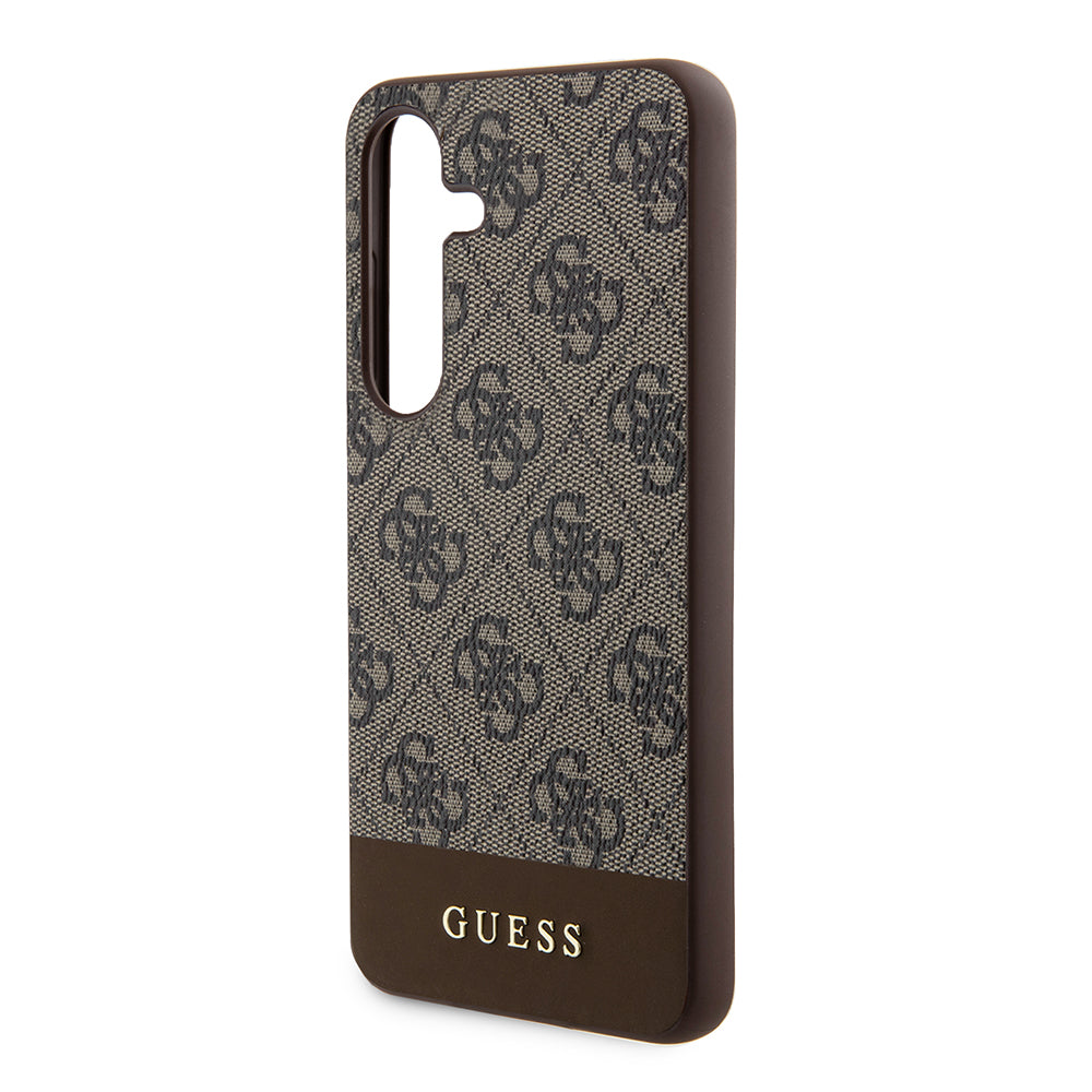 Custodia per Samsung Galaxy S24+ S926, Guess, 4G Stripe, Marrone