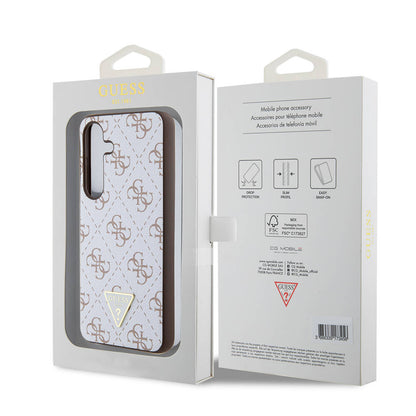 Custodia per Samsung Galaxy S24+ S926, Guess, 4G Triangle Logo, Bianca