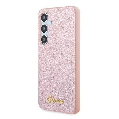 Étui pour Samsung Galaxy S24+ S926, Guess, Glitter Script, Rose