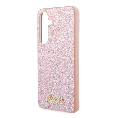 Étui pour Samsung Galaxy S24+ S926, Guess, Glitter Script, Rose