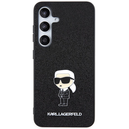 Housse pour Samsung Galaxy S24+ S926, Karl Lagerfeld, Glitter Ikonik Karl Logo, Noire