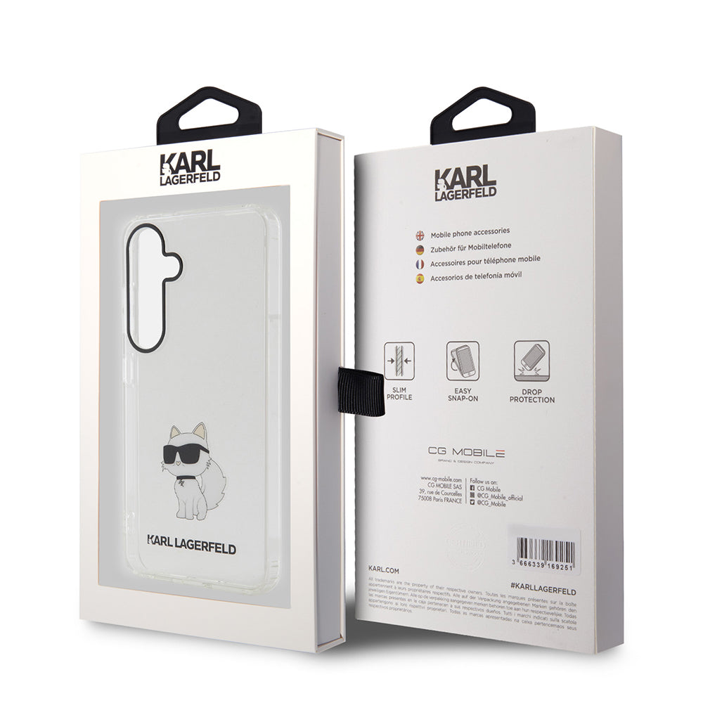 Étui pour Samsung Galaxy S24+ S926, Karl Lagerfeld, IML Luxury Choupette, Transparent