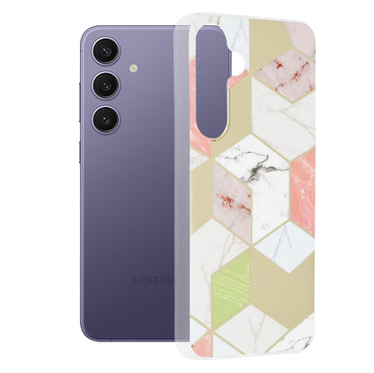 Custodia per Samsung Galaxy S24+ S926, Techsuit, Marble, Viola