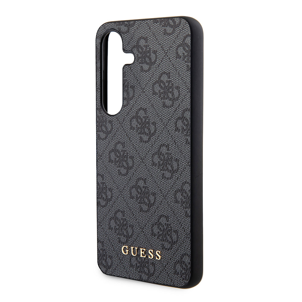 Custodia per Samsung Galaxy S24 S921, Guess, 4G Metal Gold Logo, Nera