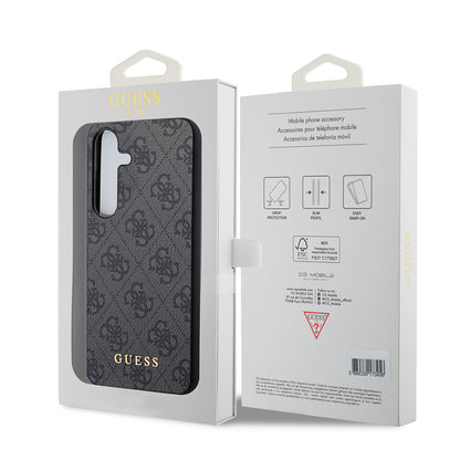 Custodia per Samsung Galaxy S24 S921, Guess, 4G Metal Gold Logo, Nera