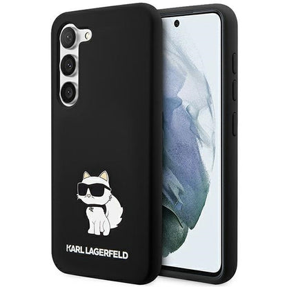Custodia per Samsung Galaxy S24 S921, Karl Lagerfeld, Silicone Choupette NFT, Nera