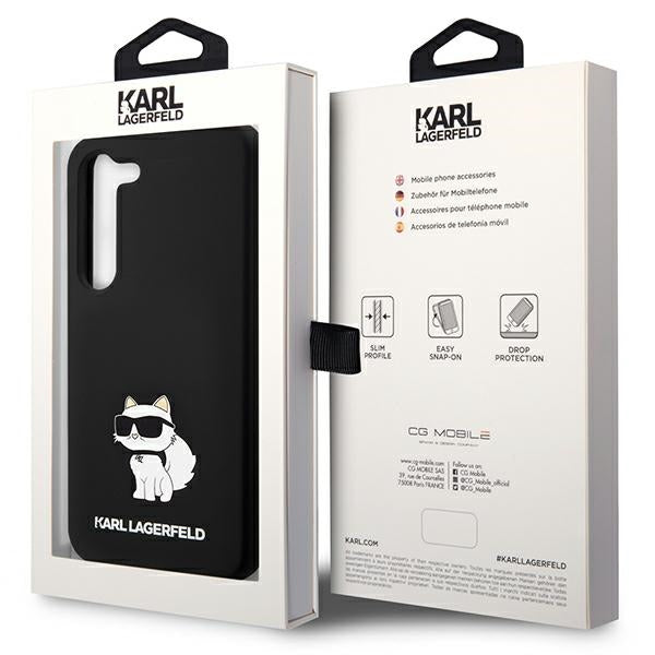 Custodia per Samsung Galaxy S24 S921, Karl Lagerfeld, Silicone Choupette NFT, Nera