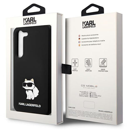 Custodia per Samsung Galaxy S24 S921, Karl Lagerfeld, Silicone Choupette NFT, Nera