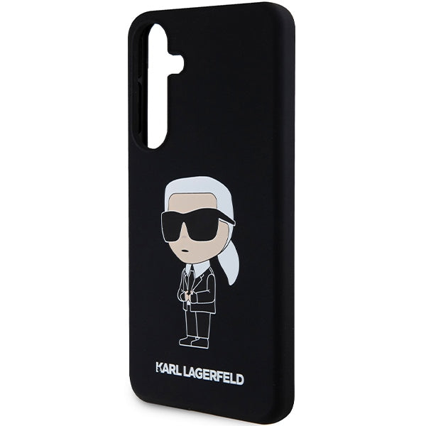 Étui pour Samsung Galaxy S24 S921, Karl Lagerfeld, Silicone Ikonik NFT, Noir