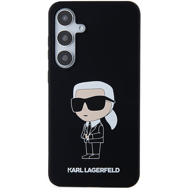 Étui pour Samsung Galaxy S24 S921, Karl Lagerfeld, Silicone Ikonik NFT, Noir
