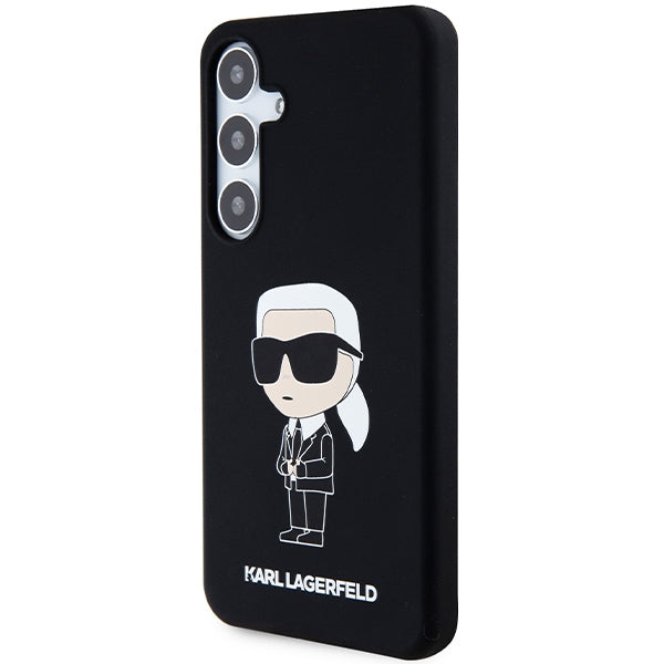 Étui pour Samsung Galaxy S24 S921, Karl Lagerfeld, Silicone Ikonik NFT, Noir