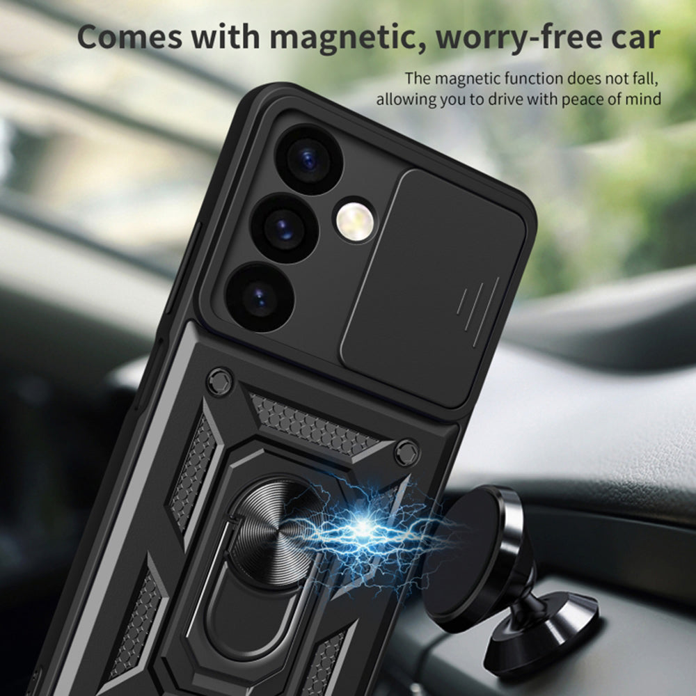 Custodia per Samsung Galaxy S24 S921, Techsuit, CamShield, Nera