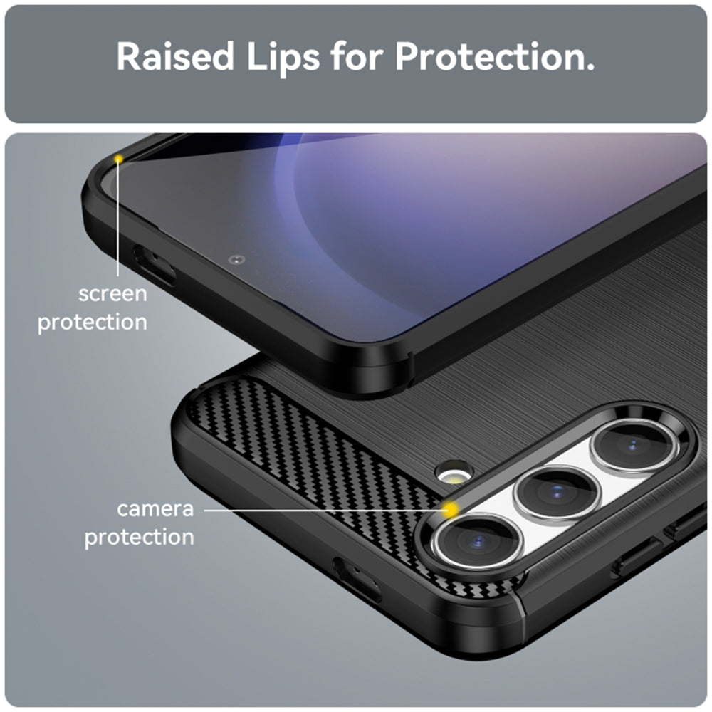 Coque pour Samsung Galaxy S24 S921, Techsuit, Carbone, Noire